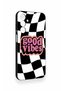 Samsung A25 Compatible Black Good Vibes Patterned Silicone Case - 3