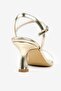 Gold Single Strap Heeled Evening Dress Shoes - 7