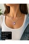 316L Stainless Steel Purple Heart Stone Women's Necklace Elegant Stylish Gift Necklace