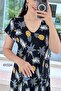 V-Neck Viscose Dress 6Y334 - 4
