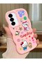 Samsung Galaxy A56 Compatible Case Camera Protector Pink Silicone Couple Phone Case Kitty Pattern