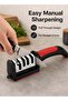 Manual Knife Sharpener | 3 Stage Kitchen Knife Sharpening Tool | Tungsten Steel Diamond Ceramic Whetstone Sharpener With Non Slip Grip - 7
