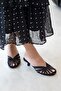 Cuba Women's Heeled Satin Sandals Black - 2