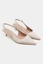 Rovia Sand Beige Satin Pointed Toe Thin Heeled Women's Shoes - 4