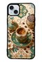 iPhone 15 Plus Turquoise Ottoman Coffee Design Glossy Phone Case