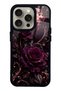 iPhone 15 Pro Moonlit Burgundy Rose Design Glossy Phone Case