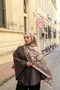 Petra Ethnic Pattern Shawl - Light Mink Beige - 3