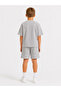 Boy's 5-12 Years Old Honeycomb Textured Oversize Shorts and T-Shirt Set - 3