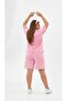 Women's Plus Size Short Sleeve Chest Label Detailed Polo Collar Shorts Set 8286-26 - 3