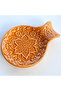 Handmade Ceramic Embossed Small Spoon Rest Blue Tile Pattern Decorative Green Spoon Coaster Kitchen Spoon Rest Countertop Lilac Spoon Stand Orange Ladle Spoon Holder - 2