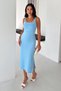 Scarlet Muse Women's Lycra Metal Strap Detailed Slit Midi Dress - 6