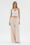 Women's Original Modal Fabric Stitched High Waist Loose Pants - 6
