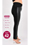 Plus Size Knitted Front Leather Detailed Lycra Women's Trousers - 2