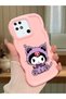 Redmi 10C Compatible Case Camera Protector Pink Silicone Couple Phone Case Kuromi Pattern