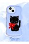 iPhone 15 Compatible Case Camera Protector Blue Silicone Couple Phone Case Cat Pattern - 2