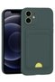 Spt-Gld iPhone 11 Case Kelvin Silicone with Business Card Holder - (101912) Dark Green