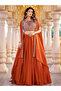 Orange Rangoli Silk Choli Lehenga & Dupatta - FFT7440 | Orange-Size:(S-36-Inches) - 3