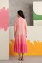 Cotton Mulmul Embroidered Ombre Dress for Women – Indian Ethnic Dress with V-Neck, Casual -Daily Wear - 4