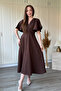 V-Neck Ruffled Midi Dress with Flounce Sleeves - 3