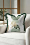 Tropical Palm Leaf Fringed Pillowcase-Botanical Bohemian Green Beige Black Tassel Throw Pillow Cover - 3