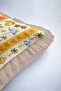 Summer Tropical Lemon Heart Pattern Fringed Pillowcase - Coastal Orange Mink Tassel Throw Pillow Cover - 8