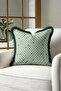 Art Deco Seashell Motif Fringed Pillow Cover - Geometric Mint Cream Tassel Throw Pillow Cover - 4