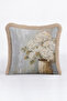 Floral Elegant Hydrangea Fringed Pillowcase - Still Life Floral Blue Beige Cream Tassel Throw Pillow Cover - 7