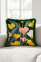 Art Deco Botanical Fringe Pillowcase with Floral Motifs - Elegant Floral Bohemian Tassel Throw Pillow Cover - 7