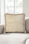 Luxury Marble Motif Fringed Pillowcase - Elegant Geometric Beige Cream Mink Tassel Throw Pillow Cover - 4