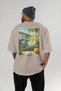 Amalfi Italy 5 Beige Oversize Country City Back Printed Unisex T-Shirt 100% Cotton Premium - 4