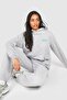 Wardrobe Essentials Logo Tracksuit Set - Gray Printed Set Jogger Sweatshirt Wide Leg Hoodie