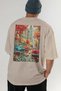 New York 2 Beige Oversize Country City Back Printed Unisex T-Shirt 100% Cotton Premium - 6