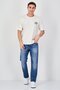 Men Crew Neck Short Sleeve Graphic Print T-Shirt, Off White - 4