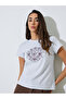 Grey Graphic Printed Short Sleeves Regular Fit T-Shirt - 3