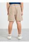 Beige Cotton Regular Fit Cargo Shorts - 4