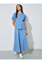 Blue Textured Shirt And Skirt Co-Ord Set - 3
