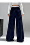 Navy Blue Contrast Waistband Oversized Joggers - 2
