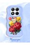Redmi Note 14 Pro 4g Compatible Case Camera Protector Blue Silicone Couple Phone Case Floral Pattern - 2