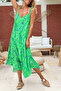 Green Strap Floral Cotton A-Form Fit Woven Dress 110 70 - 2