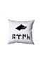 Old Turkish Turkish Script and Wolf Icon Pillow, Meaningful Gift