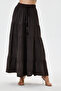 Brown Italian Elastic Waist Long Viscose Skirt Size 38 - 42 - 4