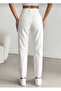 Women's White High Waist Mom Jean Pants Stretchable - 3