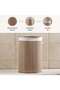 Shanta Foldable Bamboo Round Storage Hamper with Handle 40x30x60cm - Natural - 5