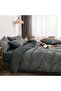 Duvet Cover Set King Size, Boho Bedding for All Seasons, 4 Pieces Embroidery Bedding Duvet Cover - Gray - 2