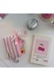 Pink Striped Mini Card Holder & Bag Charm |   Card Holder, Coin Purse, Earphone and Keychain Organizer
