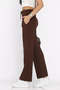 Brown Women's Self-Patterned Elastic Waist Palazzo Trousers - 3