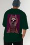 Tarz Lama Oversize Back Printed Green T-Shirt Unisex 100% Cotton Premium Design Streetwear - 7
