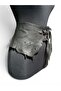 Honoria Asymmetrical Cut Tasseled Black Leather Belt - 5