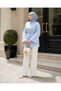 Women's Hijab Cupra Shirt with Tie Detail - 3