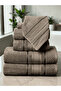 - 6 Pcs Towel Set, BAHARI PEARL, 100% Cotton, 550 GSM, brown, 2pcs Bath Towel 70cmx140cm, 2 Pcs Hand Towel 50cmx90cm, 2Pcs Face Towel 33cmx33cm, Ultra Soft and Absorbent, Quick Drying - - 4